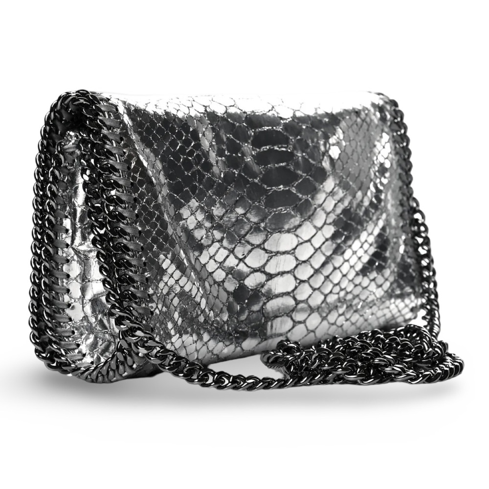 Stella McCartney Silver Python Embossed Leather F… - image 2